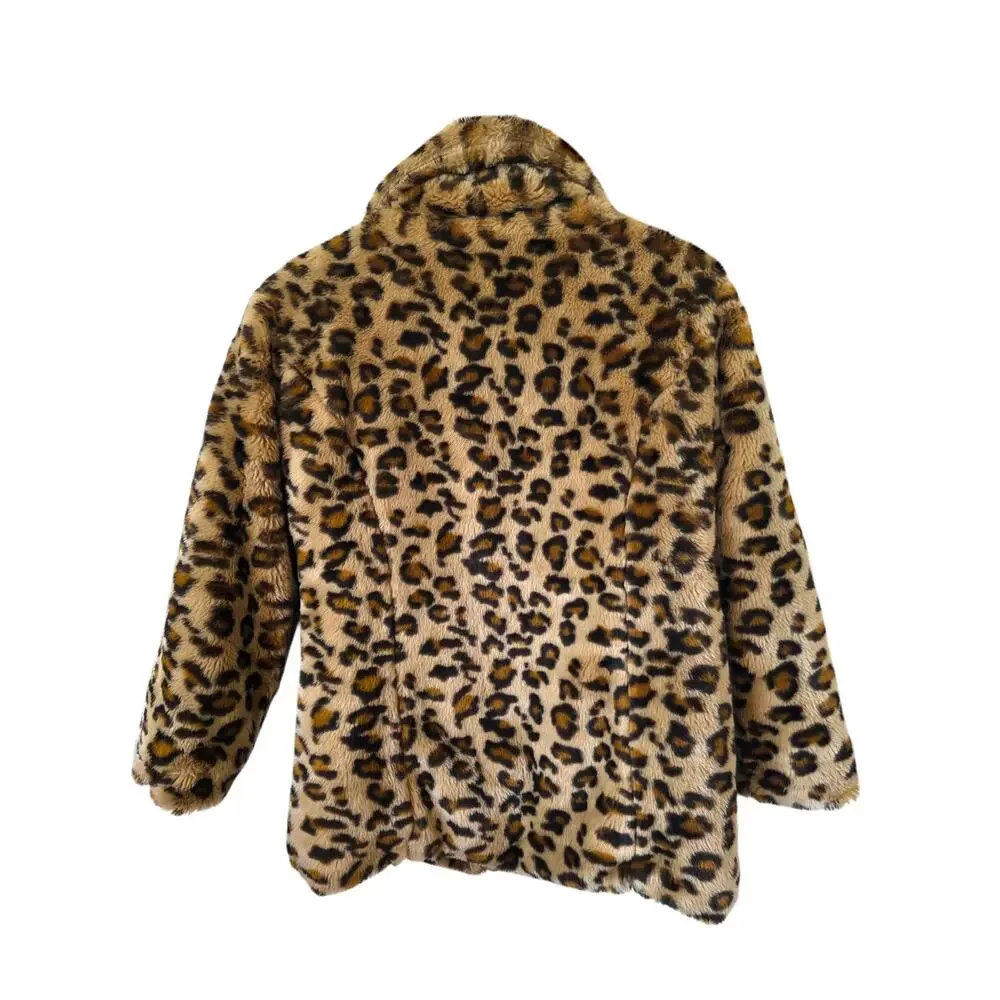 Babydoll Clothing Brand Girls Youth Leopard Cheetah Faux Fur Coat Size 16